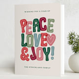 "Bubbly Type" - Holiday Cards in Holly Berry by Hooray Creative - Folded Card