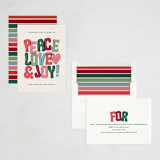 "Bubbly Type" - Holiday Cards in Holly Berry by Hooray Creative - Assembled