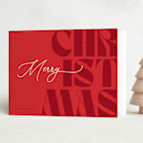 "Big Christmas" - Holiday Cards in Cardinal by GeekInk Design - Folded Card
