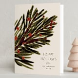 "Under the Fir Tree Branch" - Holiday Cards in Pine by Gwen Bedat - Folded Card