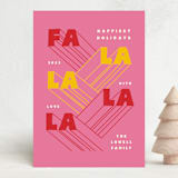"Fa La La" - Holiday Cards in Strawberry by Jennifer Lew - Front