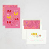 "Fa La La" - Holiday Cards in Strawberry by Jennifer Lew - Assembled