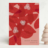 "paper poinsettia" - Holiday Cards in Mulled Wine by Carrie Moradi - Front