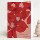 "paper poinsettia" - Holiday Cards in Mulled Wine by Carrie Moradi - Folded Card