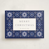 "Formal Snowflake Frame" - Holiday Cards in Winter Night by Jennifer Holbrook - Front