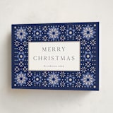 "Formal Snowflake Frame" - Holiday Cards in Winter Night by Jennifer Holbrook - Folded Card