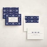 "Formal Snowflake Frame" - Holiday Cards in Winter Night by Jennifer Holbrook - Assembled