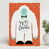 "Yeti or Not" - Holiday Cards in Cherry by Inkblot Design - Front