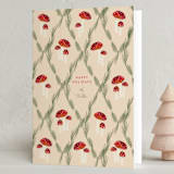 "Merry Mushroom" - Holiday Cards in Buttercream by Baumbirdy - Folded Card