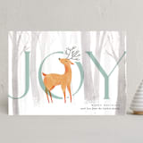 "Joyful Deer" - Holiday Cards in Wintermint by Orasie - Front