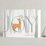 "Joyful Deer" - Holiday Cards in Wintermint by Orasie - Folded Card