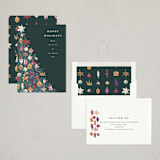 "Ornament Tree" - Holiday Cards in Emerald by Teju Reval - Assembled