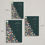 "Ornament Tree" - Holiday Cards in Emerald by Teju Reval - Formats Available