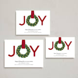 "Joy Wreath" - Holiday Cards in Cranberry by Sarah Brown - Formats Available