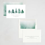 "Watercolor Trees" - Holiday Cards in Juniper by Heather Cairl - Assembled