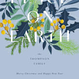 "Abundant peace on earth" - Holiday Cards in Blue Bell by Yaling Hou Suzuki - Close-Up