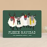 "Fleece Navidad" - Holiday Cards in Forest by Jennifer Thomke - Front