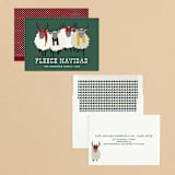 "Fleece Navidad" - Holiday Cards in Forest by Jennifer Thomke - Assembled