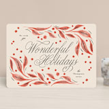 "Leaves and berries" - Holiday Cards in Cranberry by Anastasia Makarova - Front