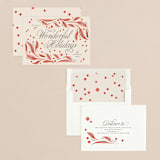 "Leaves and berries" - Holiday Cards in Cranberry by Anastasia Makarova - Assembled