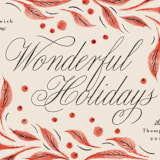 "Leaves and berries" - Holiday Cards in Cranberry by Anastasia Makarova - Close-Up