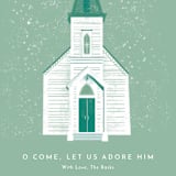 "O Come Let Us Adore Him" - Holiday Cards in Pine by Laura Mitchell - Close-Up
