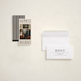 "Elongated" - Tall Holiday Cards in Licorice by Ekko Studio - Assembled