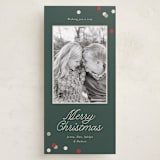 "Polka Corner" - Tall Holiday Cards in Evergreen by Angela Garrick - Front