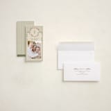 "Wreath Frame" - Tall Holiday Cards in Cream by Robert and Stella - Assembled