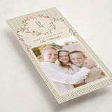 "Wreath Frame" - Tall Holiday Cards in Cream by Robert and Stella - Detail