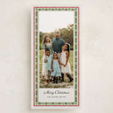 "Blockprint" - Tall Holiday Cards in Sage by Lottie Aldarwish - Front