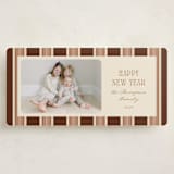 "Antique Stripes" - Holiday Cards in Fig by Robert and Stella - Front