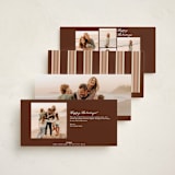 "Antique Stripes" - Holiday Cards in Fig by Robert and Stella - Back of Card Options
