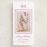 "Ribbon & Ruffles" - Tall Holiday Cards in Peppermint by Cass Loh - Front