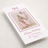 "Ribbon & Ruffles" - Tall Holiday Cards in Peppermint by Cass Loh - Detail