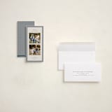 "Gingham Border" - Tall Holiday Cards in Blue Spruce by Kelly Watkins - Assembled