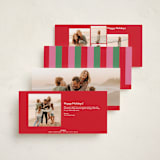 "Inner Joy" - Tall Holiday Cards in Ruby by Lauren Chism - Back of Card Options