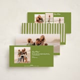 "Vintage Stripes" - Holiday Cards in Mint by Stacey Day - Back of Card Options