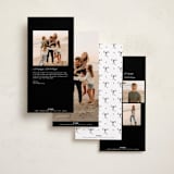 "Flow" - Tall Holiday Cards in Coal by Pixel and Hank - Back of Card Options