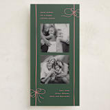 "Wrapped Bows" - Tall Holiday Cards in Wreath by Kristin Oliversen - Front