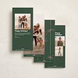 "Wrapped Bows" - Tall Holiday Cards in Wreath by Kristin Oliversen - Back of Card Options