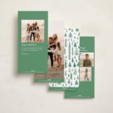 "Stacked Photo Strip" - Tall Holiday Cards in Tuxedo by Alethea and Ruth - Back of Card Options