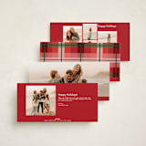 "Reel" - Tall Holiday Cards in Almond by Morgan Kendall - Back of Card Options