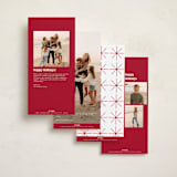 "Together" - Tall Holiday Cards in Berry by Inkblot Design - Back of Card Options