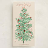 "Retro Tree" - Tall Holiday Cards in Poinsettia by Gwen Bedat - Front