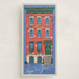 "Vintage Brownstone" - Holiday Cards in Brick by Becky Nimoy - Front