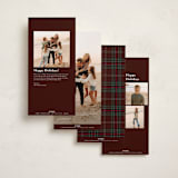 "Plaid Collage" - Holiday Cards in Burgundy by Stacey Meacham - Back of Card Options