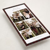 "Plaid Collage" - Holiday Cards in Burgundy by Stacey Meacham - Detail