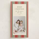 "Antique Stripes" - Holiday Cards in Berry by Robert and Stella - Front