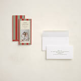 "Antique Stripes" - Holiday Cards in Berry by Robert and Stella - Assembled
